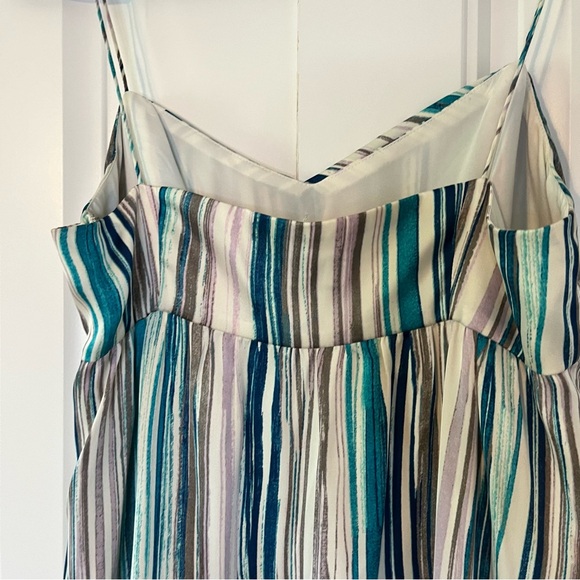 Ann Taylor Loft Striped Satin Flowy Dress Size 6 - Picture 9 of 9